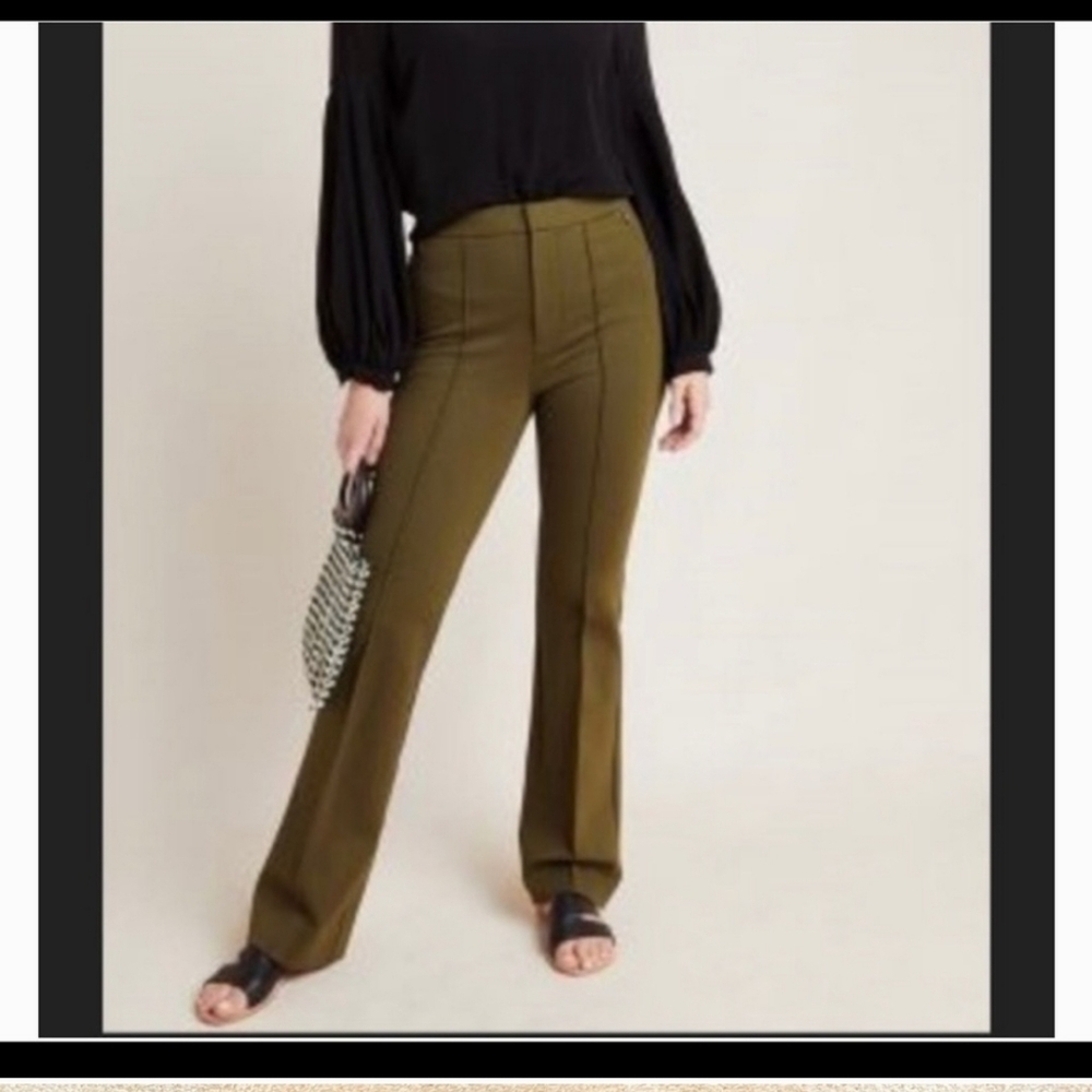 The Essential Trousers by Anthropologie Army Green